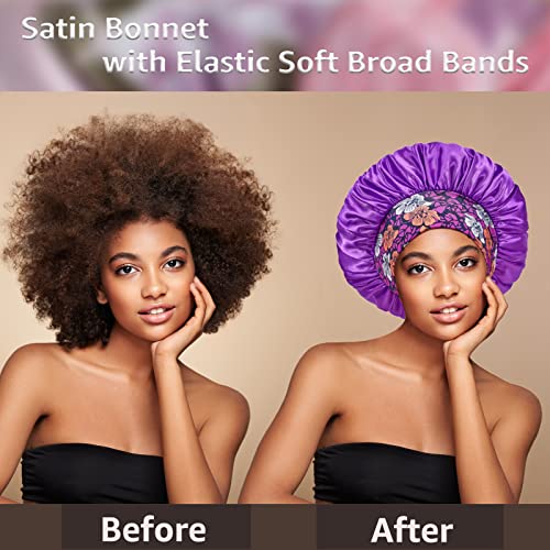 PHILIGHTS Satin Sleep Bonnet Set B for Women - Comfortable Hair Protection