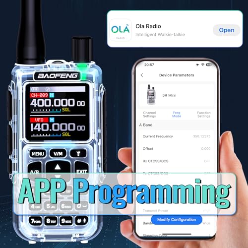 Baofeng UV-5R Mini Two-Way Radio 2 Pack with 2200mAh Battery USB-C Charger NOAA Weather Copy Frequency