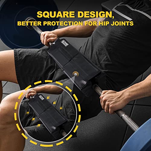 Square Hip Thrust Pad for Barbell & Weight Lifting - Black