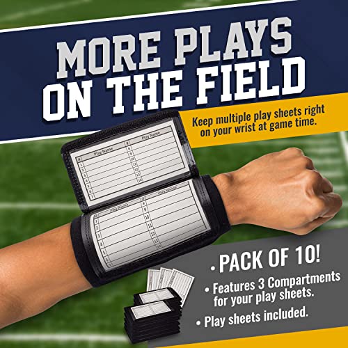 Youth Football Play Wristband Pack - Quarterback QB Armband & Playbook