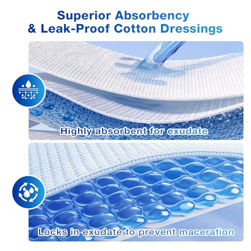 Waterproof Transparent Film Dressing with Pad - 50 Pack, 2.8" x 4"