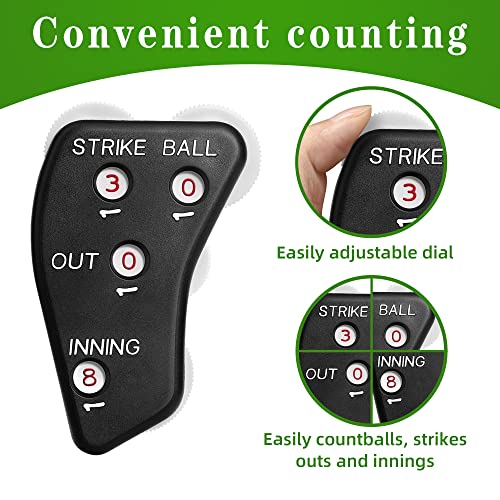 Watayo Black 2-Pack Baseball Umpire Clicker & Score Counter - Practice & Game