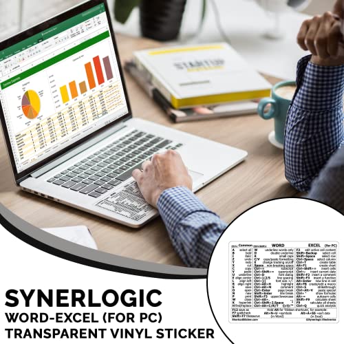 Keyboard Shortcut Sticker for Word & Excel - Clear - 2 Pack