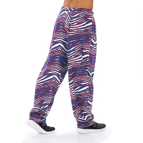 Buffalo Bills Track Pants - Zubaz Mens Zebra Logo - Large