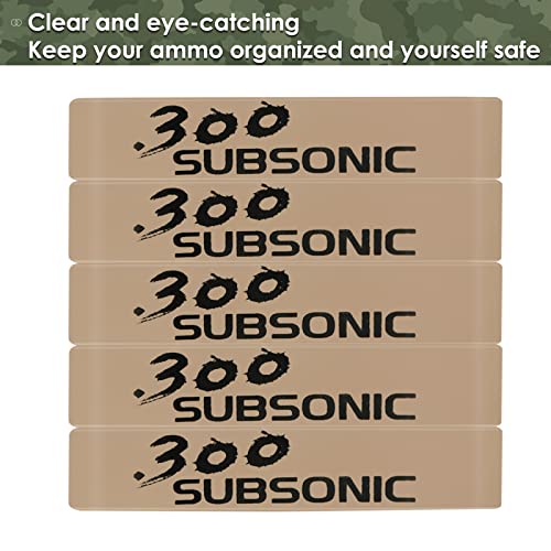 Magazine Identification Bands - 5 Pack Silicone Ammo Marking Bands - 300 Subsonic, Khaki & Black