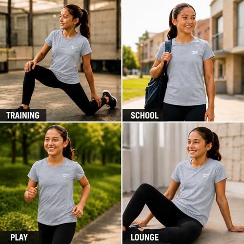 Girls Performance Short Sleeve Athletic T-Shirt - Light Grey / 8