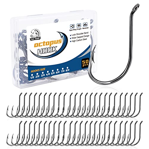3/0 Octopus Circle Fishing Hooks - Durable High Carbon Steel