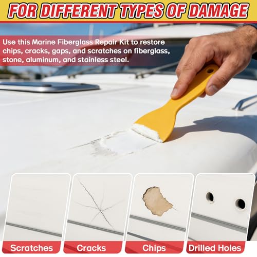 Marine Fiberglass Repair Kit - Gelcoat & Waterproof Epoxy Filler