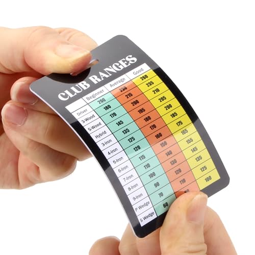 Golf Club Range Chart Card - PVC Distance Guide, Common