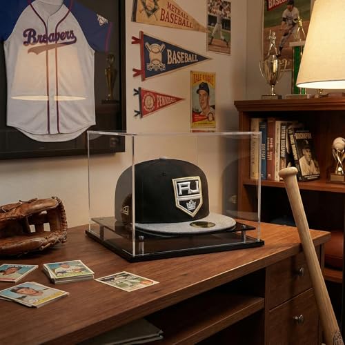 Clear Acrylic Hat Display Case for Baseball Caps & Mini Helmets