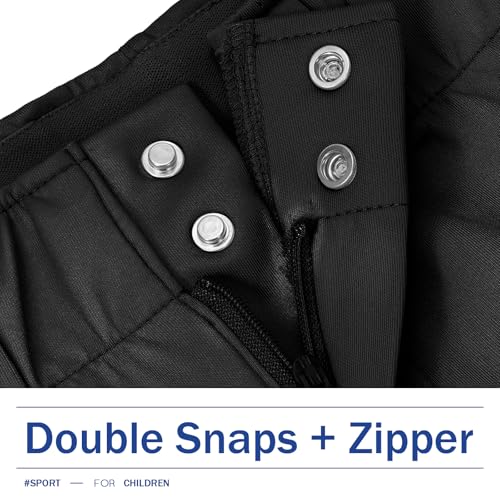 Girls Softball Pants 4T-14 Years Toddler Youth Baseball T-Ball Pants with Pockets & Belt Loops (7-8 Years, Black)