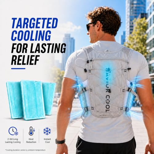 Cooling Hydration Vest with 2L Water Bladder & 3 Cooling Packs - Gray