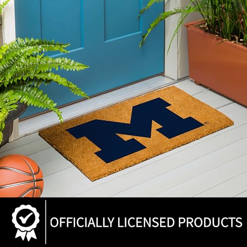 University of Michigan Coir Doormat - 28 x 16 Inches, Non-Slip