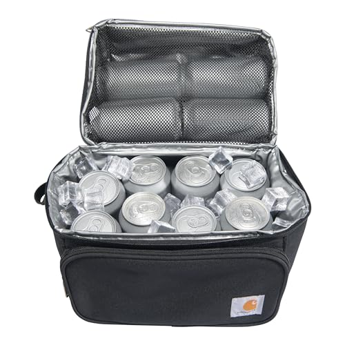 Carhartt Insulated Soft Shell Camping Cooler Lunch Bag - Black, One Size