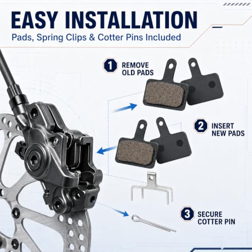 Bicycle Brake Pads Kit - 4 Pairs, Semi-Metallic - Black 4P