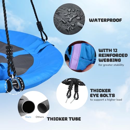 40" Heavy Duty Tree Swing for Kids & Adults - Blue