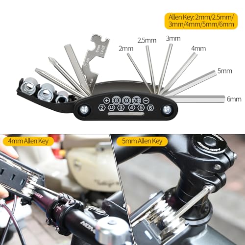 16-in-1 Bike Multi-Tool - Portable Folding Bicycle Repair Kit