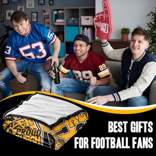 Football Blanket - Super Soft 60x50in Gold Throw for Fans