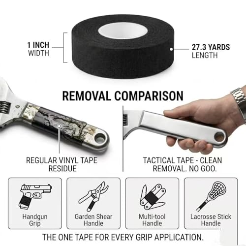 Tactical Grip Tape for Bat, Hockey, and Firearms - Black