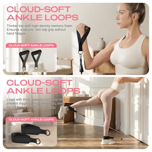 Adjustable Pilates Bar Kit with Resistance Bands for Home Workouts