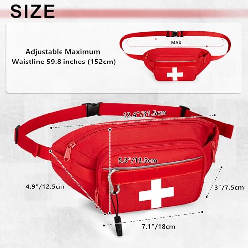 Tactical First Aid Fanny Pack with Whistle | Adjustable Waist Bag for Outdoor Use