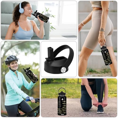 Leakproof Replacement Straw Lid for Hydro Flask Wide Mouth - Black
