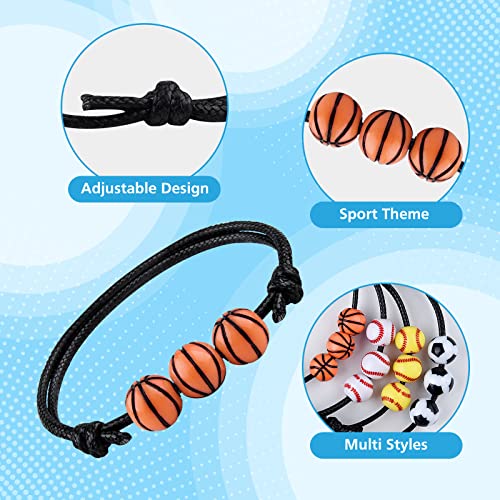 Basketball Bracelets - 24 Pcs Adjustable Sports Theme for Kids