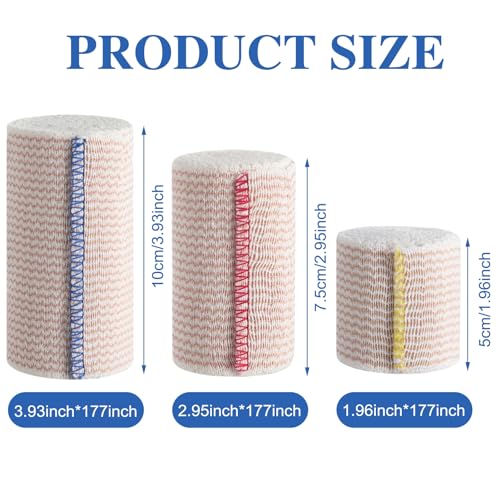 6-Pack Elastic Compression Bandage Wraps for Legs & Arms