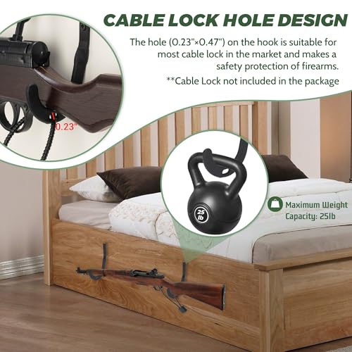 Gun Rack Hook for Safe Storage - 1 Pair Gun Hanger Organizer