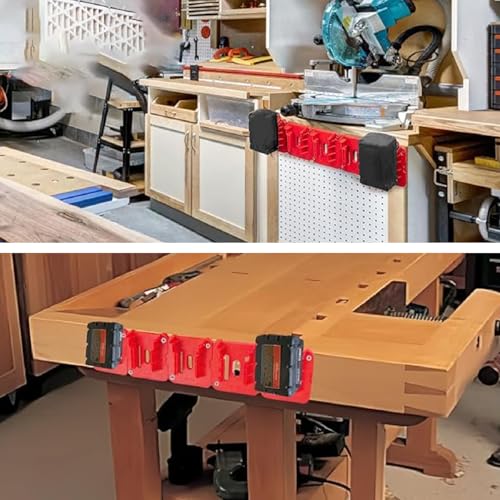 11pcs Tool Holders and 11pcs Battery Holder Compatible with Milwaukee M18 18V Wall Mount Hanger Battery Drill Tool with Screws