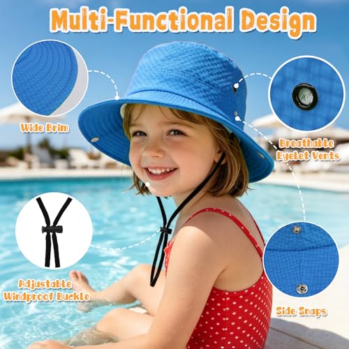 Kids Sun Hat UPF 50+ Foldable Bucket Hat - Royal Blue