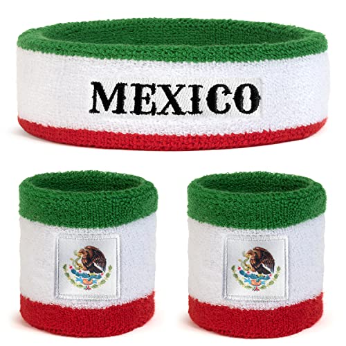 Mexico Headband & Wristbands Set - 1 Headband & 2 Wristbands