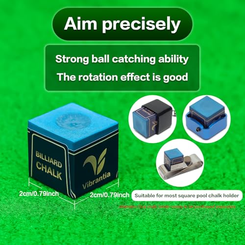Billiard Pool Cue Chalk - 12 Low Dust Cubes - Blue Box