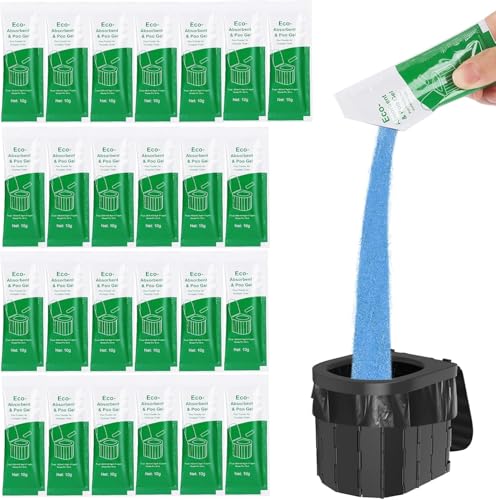 Poo Gel for Portable Toilet - Lemon Scent, 25 Packs