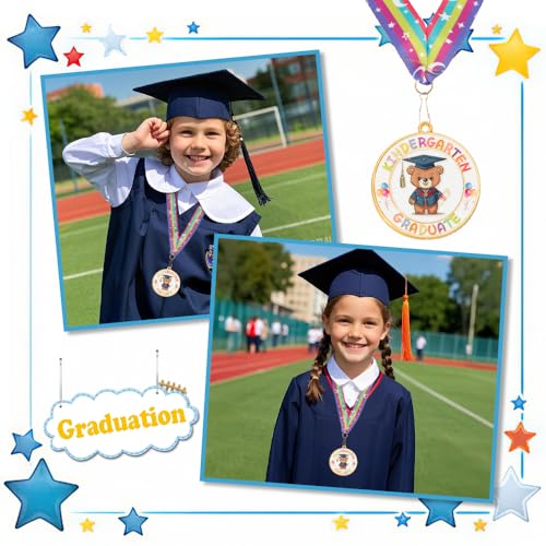 Kindergarten Graduation Medal with Rainbow Ribbon - Style 3