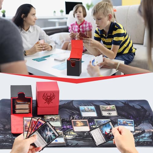 Premium PU Leather Trading Card Storage Box - Holds 100+ Cards