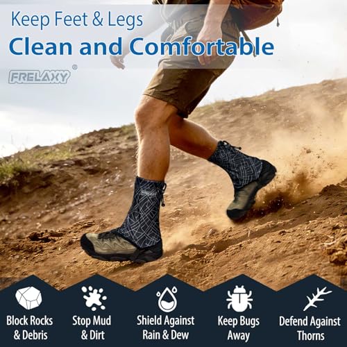 Ultralight Trail Gaiters for Hiking & Running - Black, Medium
