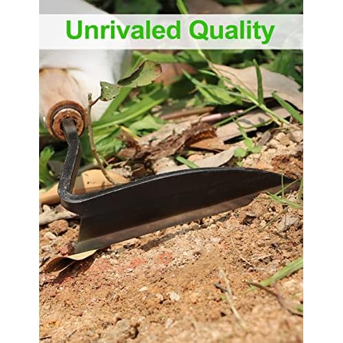 TOYPOPOR Japanese Weeding Sickle Hoe, Gardening Tools, Weed Remover, Hand Weed Cutter, Kama Twisted Scythe with High Carbon Steel Blade for Cutting Grass, Soil loosening, harvesting, Digging