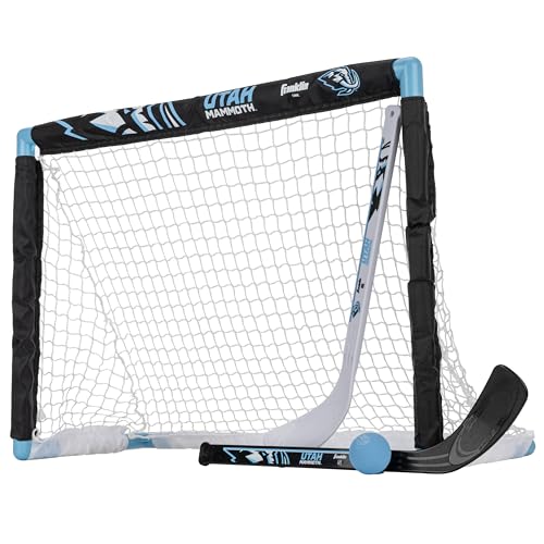 NHL Mini Hockey Set - Indoor Knee Hockey Goal with Sticks & Ball - Utah Mammoth