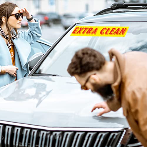 Extra Clean Windshield Advertising Stickers 12 Pack - Versa-Tags Red/Yellow