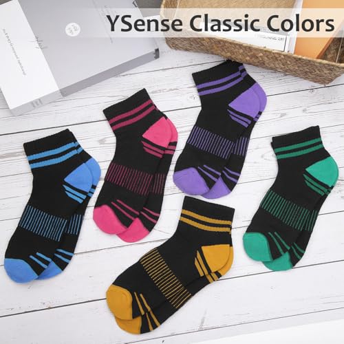 YSense 8 Pairs Mini Crew Ankle Socks for Women - Color Variations Included