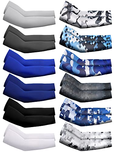 Kids Arm Sleeves 12 Pairs - Classic Colors, Ages 4-8, Sports & Outdoor Use