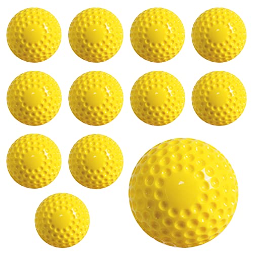 Furtrop 12 Pcs 12-Inch Dimpled Softballs for Pitching Machines – Indoor/Outdoor
