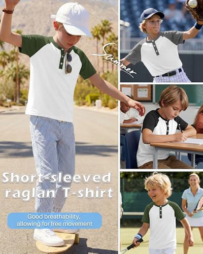 Boys' Raglan T-Shirts - 3 Pack (Ages 5-14)