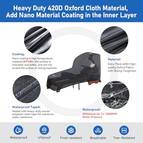 Waterproof Rowing Machine Cover - 420D Oxford Fabric, Windproof Design