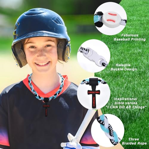 Baseball Necklace for Boys - Three-Braid Rope Tornado - Black & White Grey