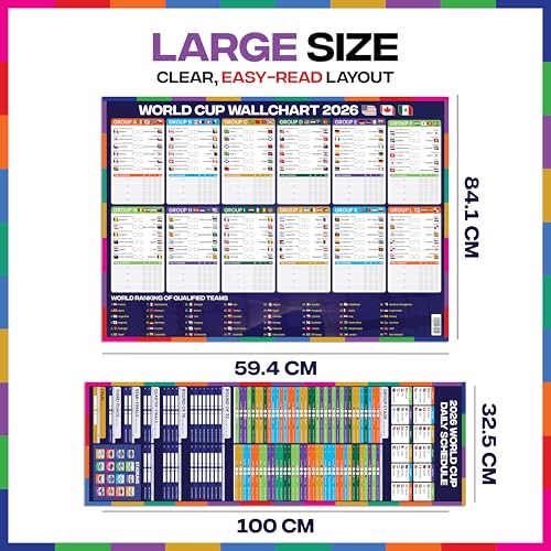 2026 World Cup Fan Kit - A1 Wall Chart, 384 Stickers & Sweepstake