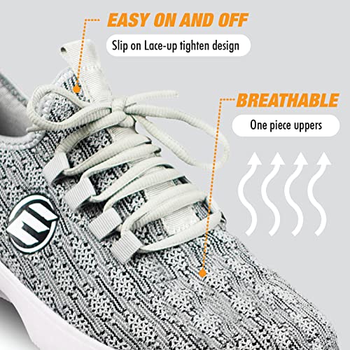 Women's Kona Slip-On Bowling Shoes - Lightweight Knit, 7 Wide / Charcoal