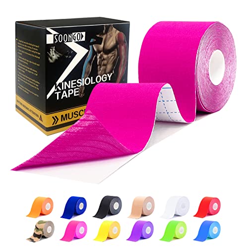 Kinesiology Tape - 2" x 16.4 ft Pink Uncut Athletic Tape, Latex-Free