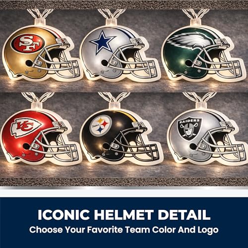 NFL Helmet String Lights - Detroit Lions - 10 Warm LED Lights